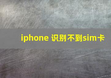 iphone 识别不到sim卡